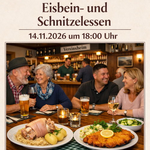 Eisbein und Schnitzelessen im Vereinshaus