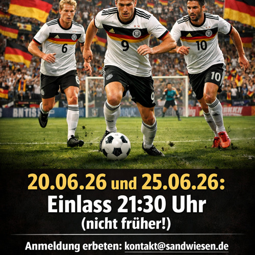 Fußball WM Public Viewing im Vereinshaus Kolonie Sandwiesen