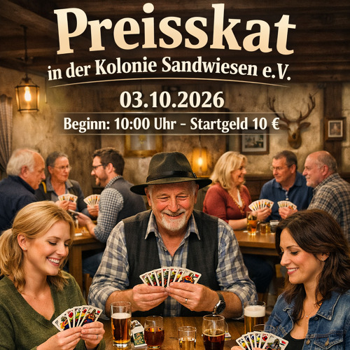 Preisskat am 03.10.26 im Vereinshaus